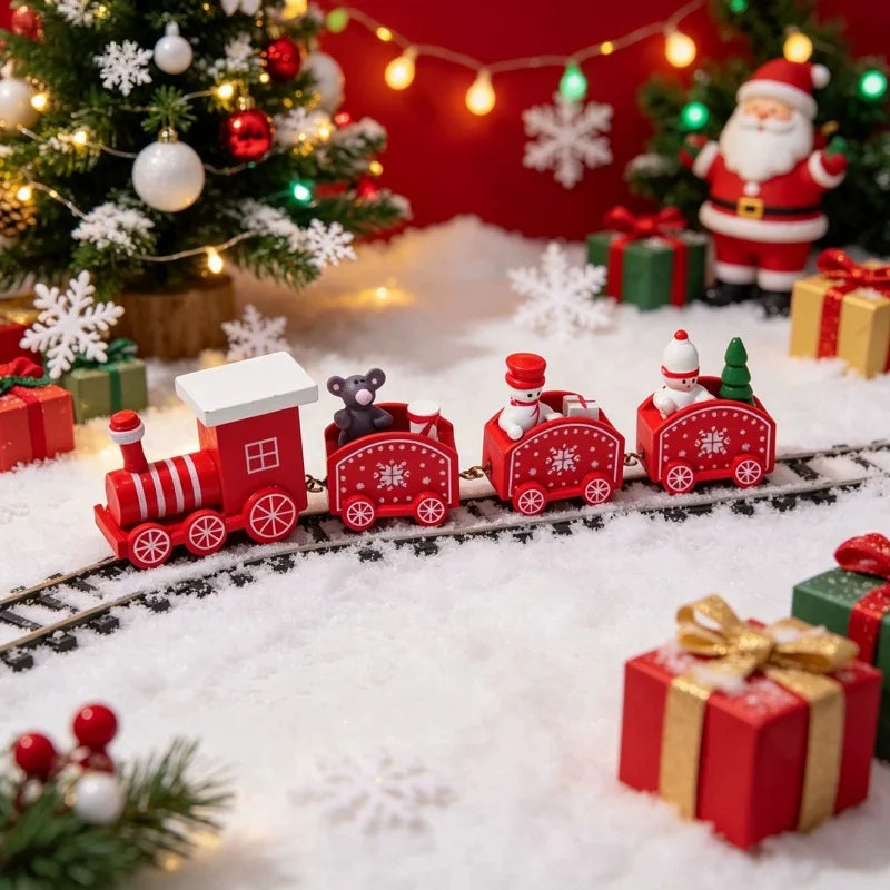 Christmas Train Decoration with Charming Painted Design Christmas Decorations Tabletop Display window display gifts