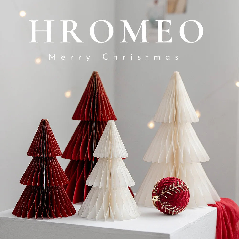 Christmas Paper Tree Ornament Desktop Decor New Year Home Ins Decor home office home decor accessories outdoor