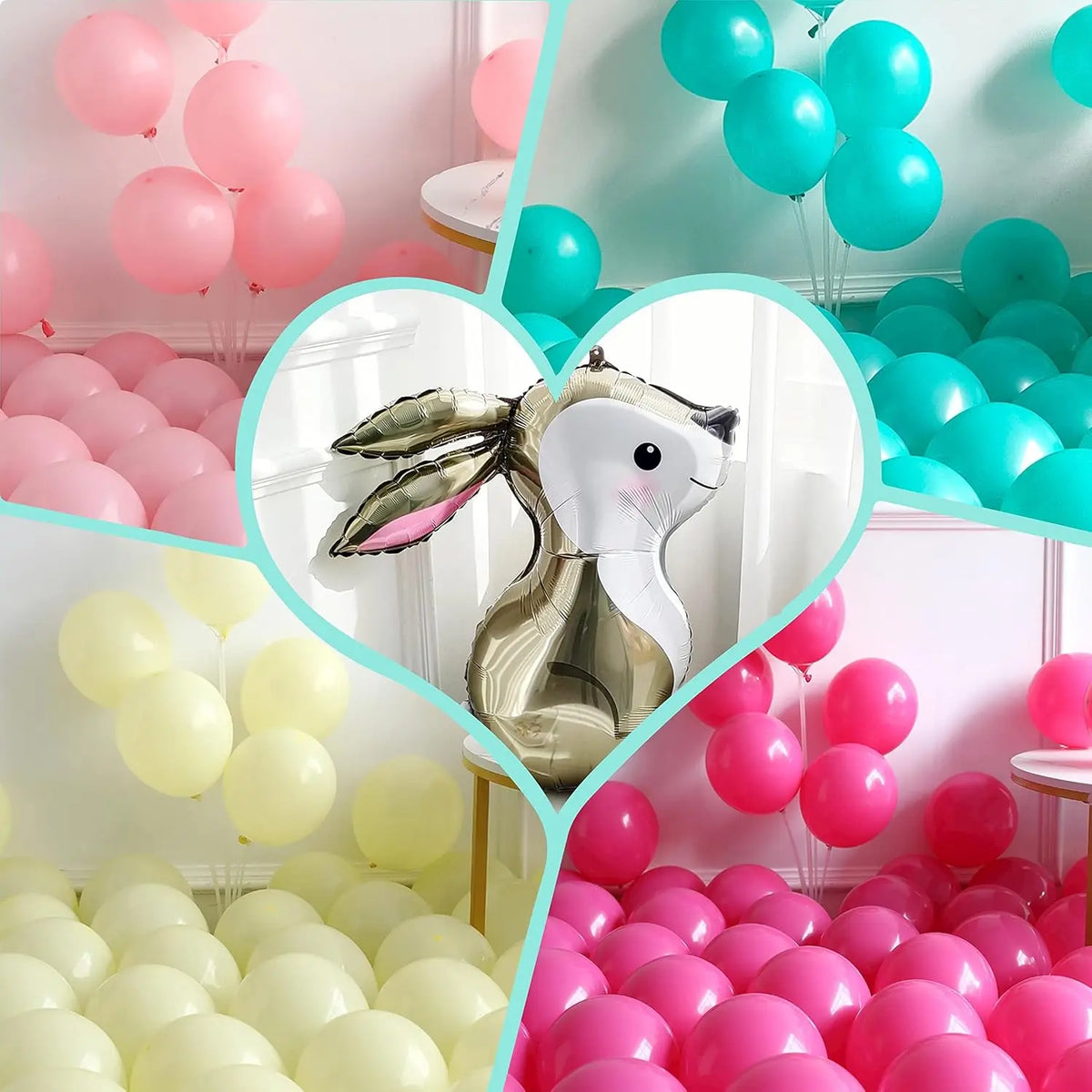 Easter Balloon Garland Set, 127Pcs Easter Party Supplies Spring Birthday Decoration with Large Rabbit Foil Balloon Pastel Balloon Arch (Easter)