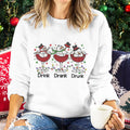 Women Wine Glass Christmas Sweatshirt Jumper Xmas Gifts Cartoon Top Long Sleeves Funny Cute Snowman Harajuku Fashion Sweater