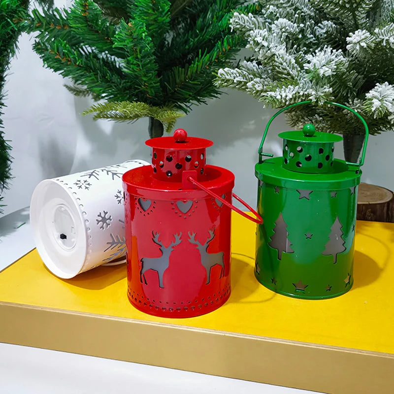 Christmas Decorations Vintage Christmas Lanterns with LED Light Festive Decor for Home Party Stylish Christmas Hanging Lanterns