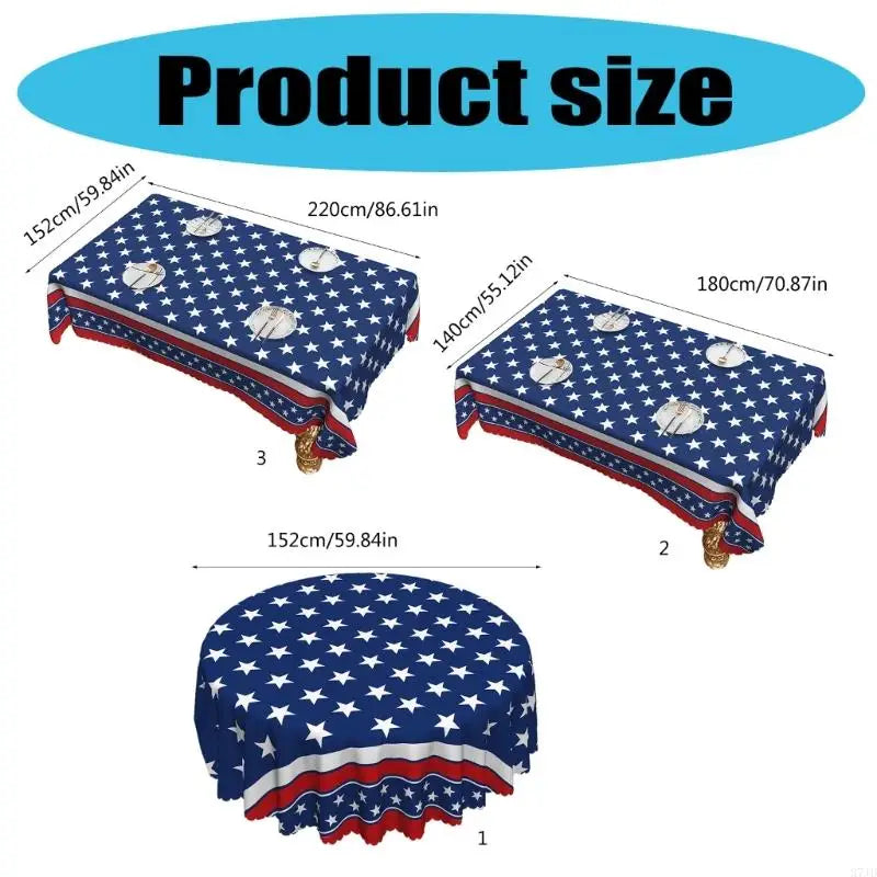 American Flags Patriotic Tablecloth Stars And Stripe Table Cover For 4th Of July Memorial Day Indoor Outdoor Use 37JD