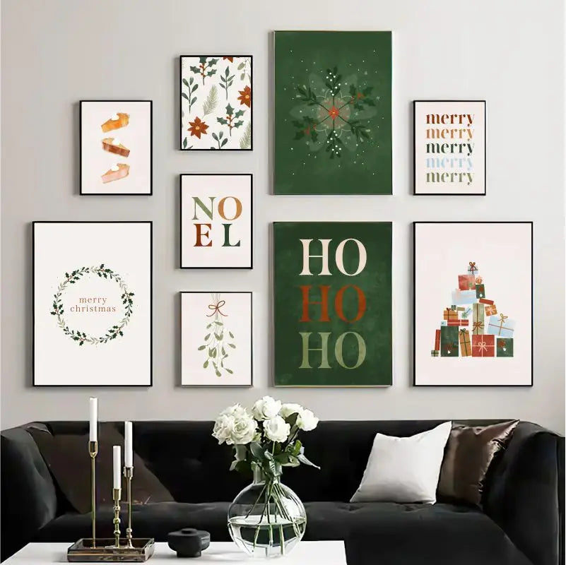 Christmas Decor Tree Garland Wall Art Canvas Painting Nordic Posters and Prints Merry Christmas Picture Living Room Home Decor