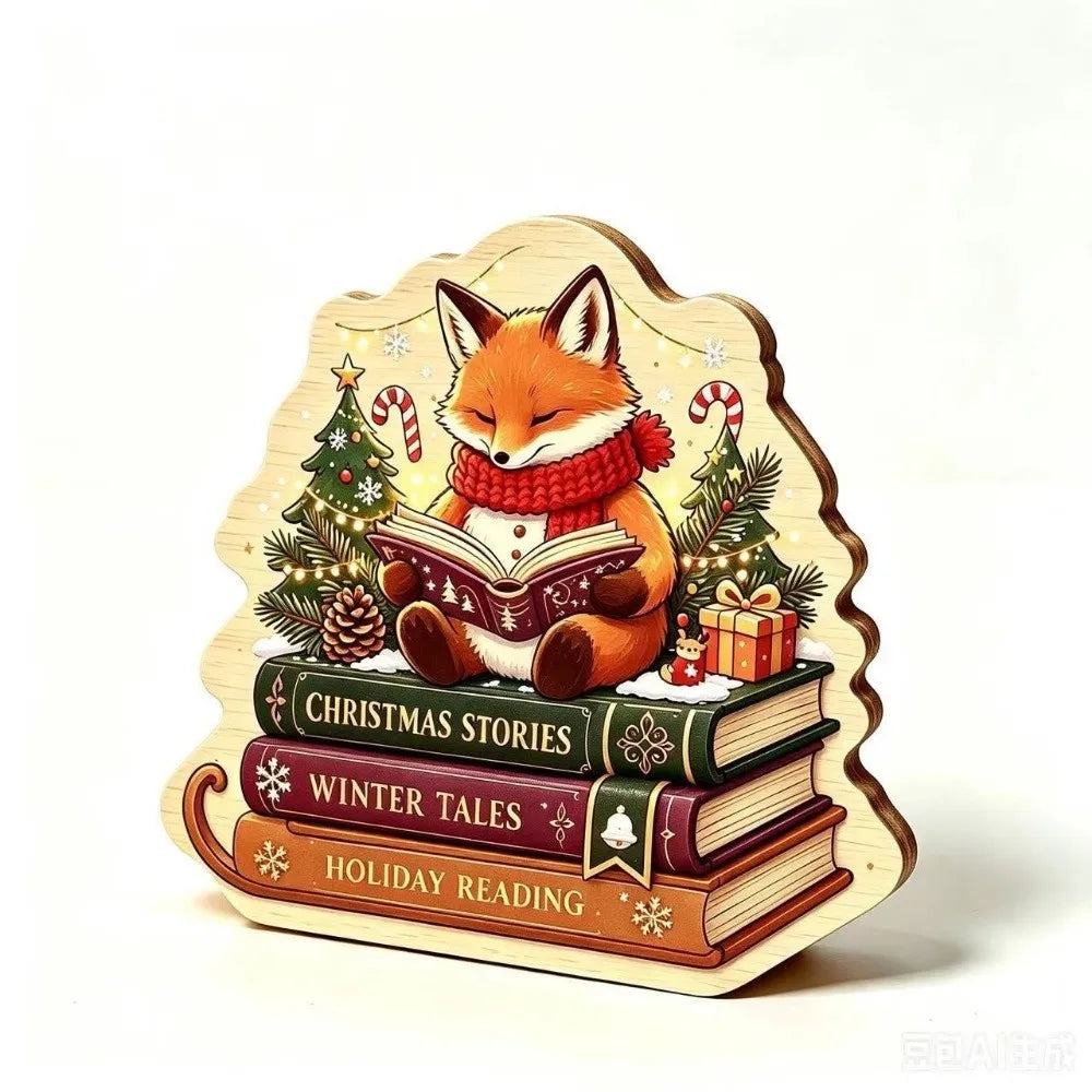 Merry Christmas Wooden Christmas Decoration Star Shape Snowman Deer Home Ornaments Rabbit Santa Claus Wall Decor New Year Gift