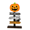Gothic Style Halloween Ghost Ornament Handmade Wood Pumpkin Ghost Decor Atmosphere Decor Wooden Desktop Ornament Halloween Party