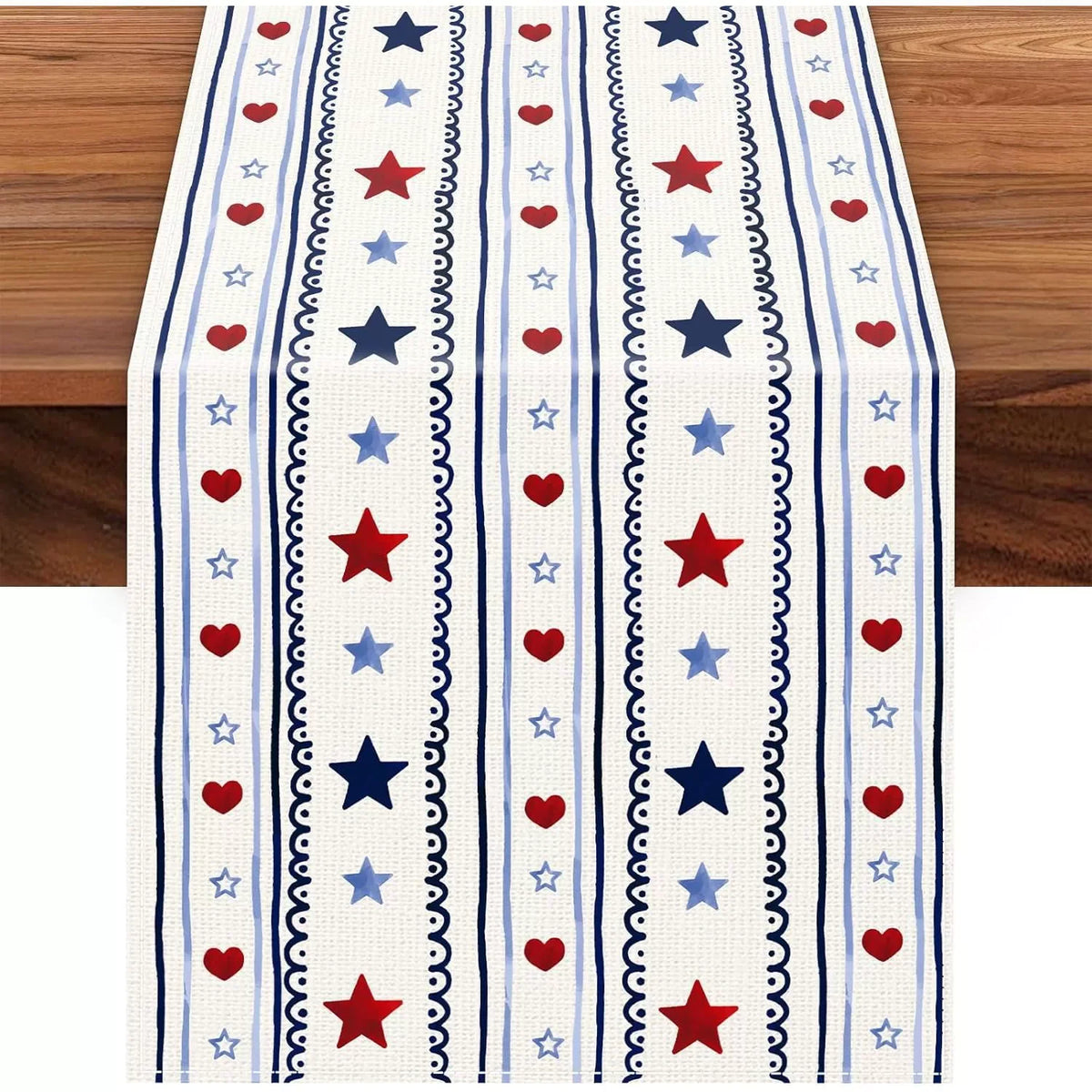 4th of July Table Runner America Flag Stars Stripe Patriotic Table Runner Memorial Day Independence Day Vintage Home Party Decor