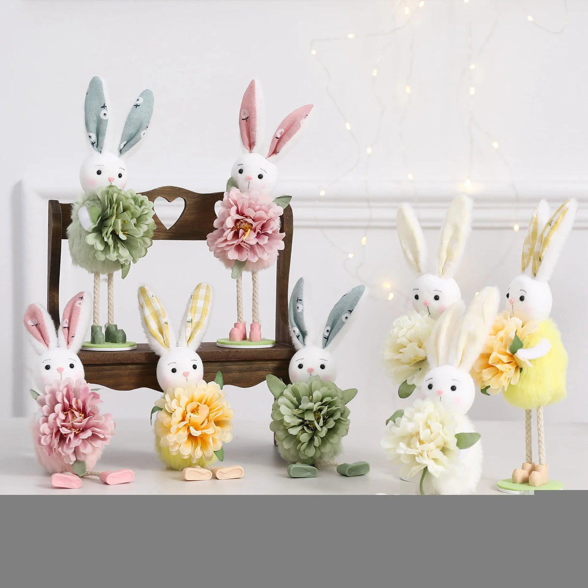 2026 New Easter Spring Birds Decor - Floral Arrangement, Easter Bunny Ornament, Tiered Tray Decorations, Tabletop Decor