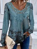 Spring New Elegant Casual Woman T-Shirt Fashion Loose T-Shirt Temperament Long Sleeve Holiday Weekend Female Blouses