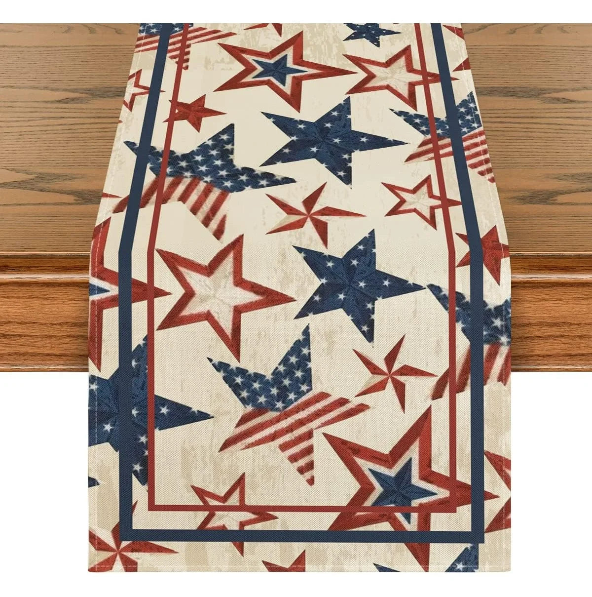 4th of July Table Runner America Flag Stars Stripe Patriotic Table Runner Memorial Day Independence Day Vintage Home Party Decor