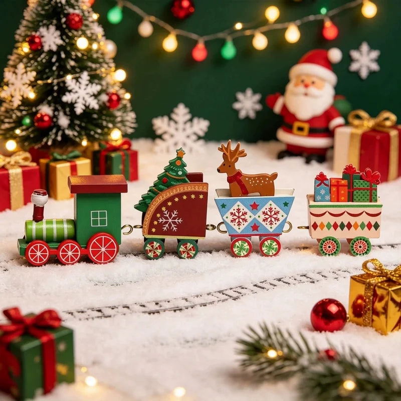 Christmas Train Decoration with Charming Painted Design Christmas Decorations Tabletop Display window display gifts