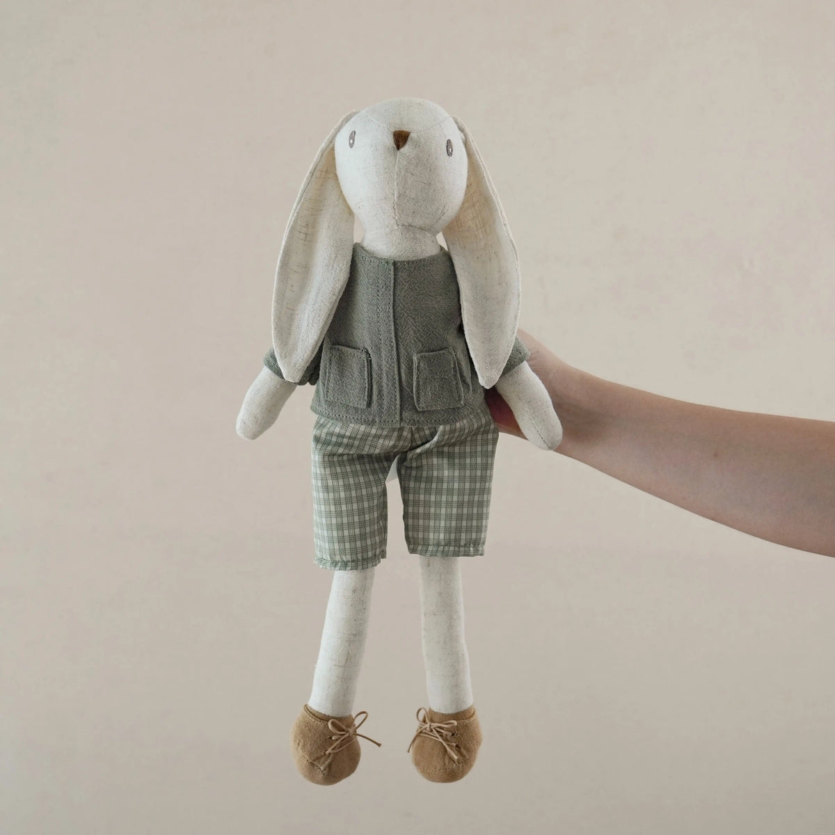 Handmade Linen Bunny Doll Montessori Role-Playing Fabric Animal Doll Nursery Decoration Children's Birthday Gift