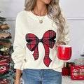 Christmas Sweater Women Casual O Neck Long Sleeve Printed Knitted Sweaters For Women Autumn Winter Jumper Red