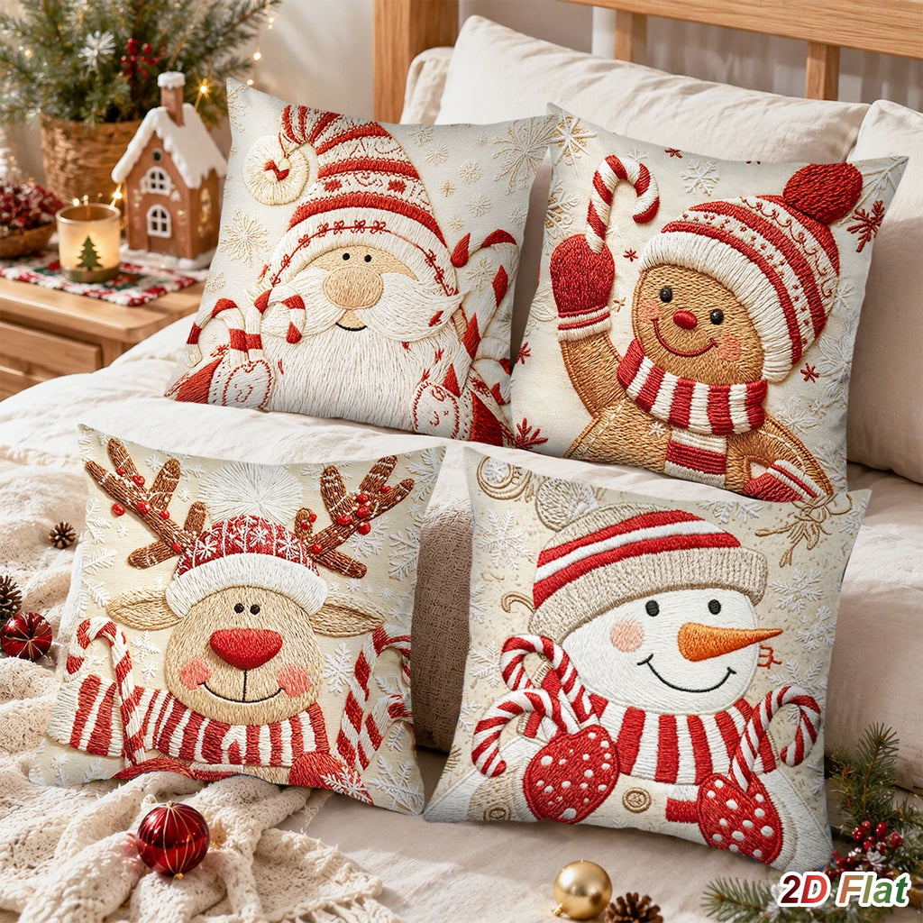 Christmas Pillowcases Merry Christmas Decorations for Home 2026 Xmas Snowman Elk Sofa Cushion Cover Navidad Natal New Year 2027