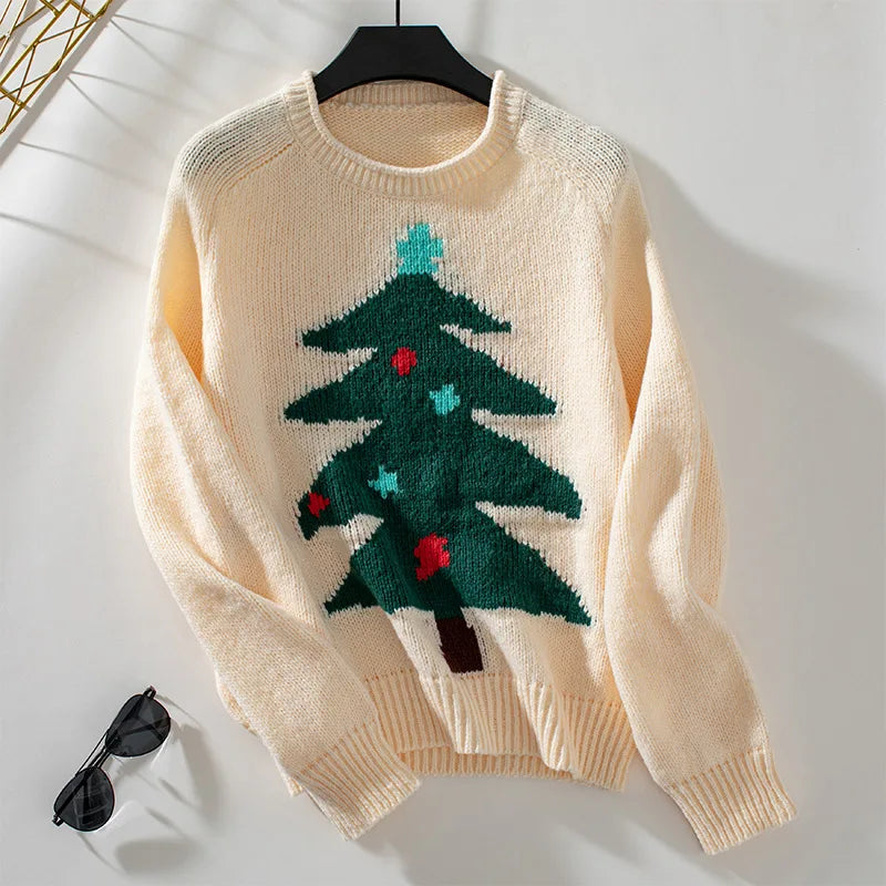 Christmas Sweater Christmas Tree Turtleneck Loose Holiday Women's Autumn and Winter Sweater