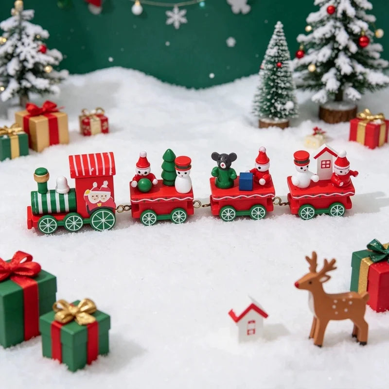 Christmas Train Decoration with Charming Painted Design Christmas Decorations Tabletop Display window display gifts