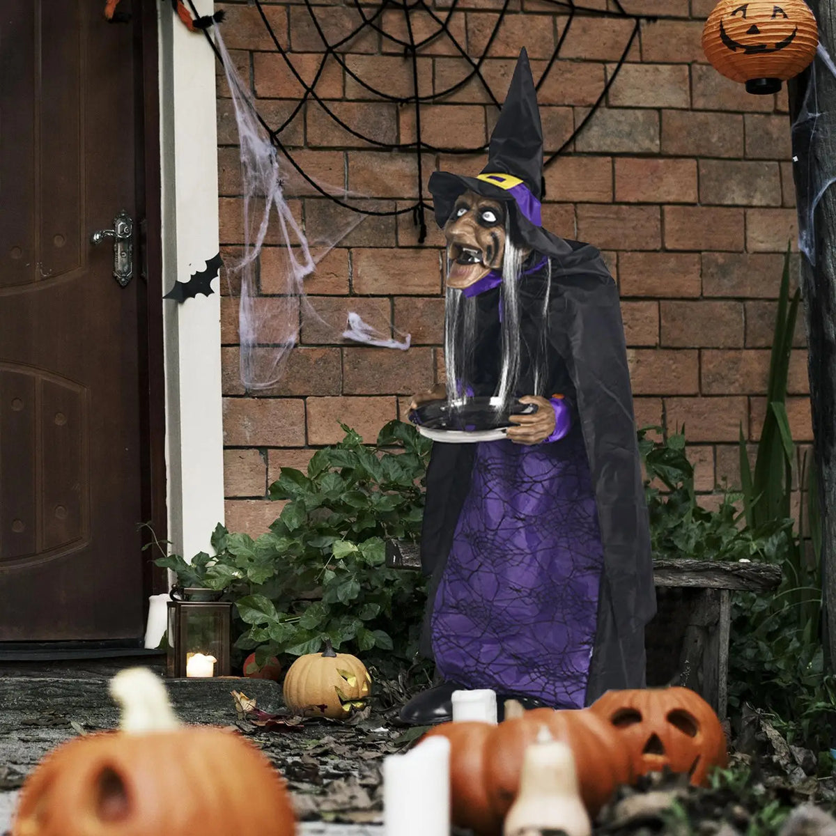 Halloween Decoration Creative Home Decor with Glowing Eyes for Porch Outdoor and Indoor Backyard Party Favors Haunted House Prop