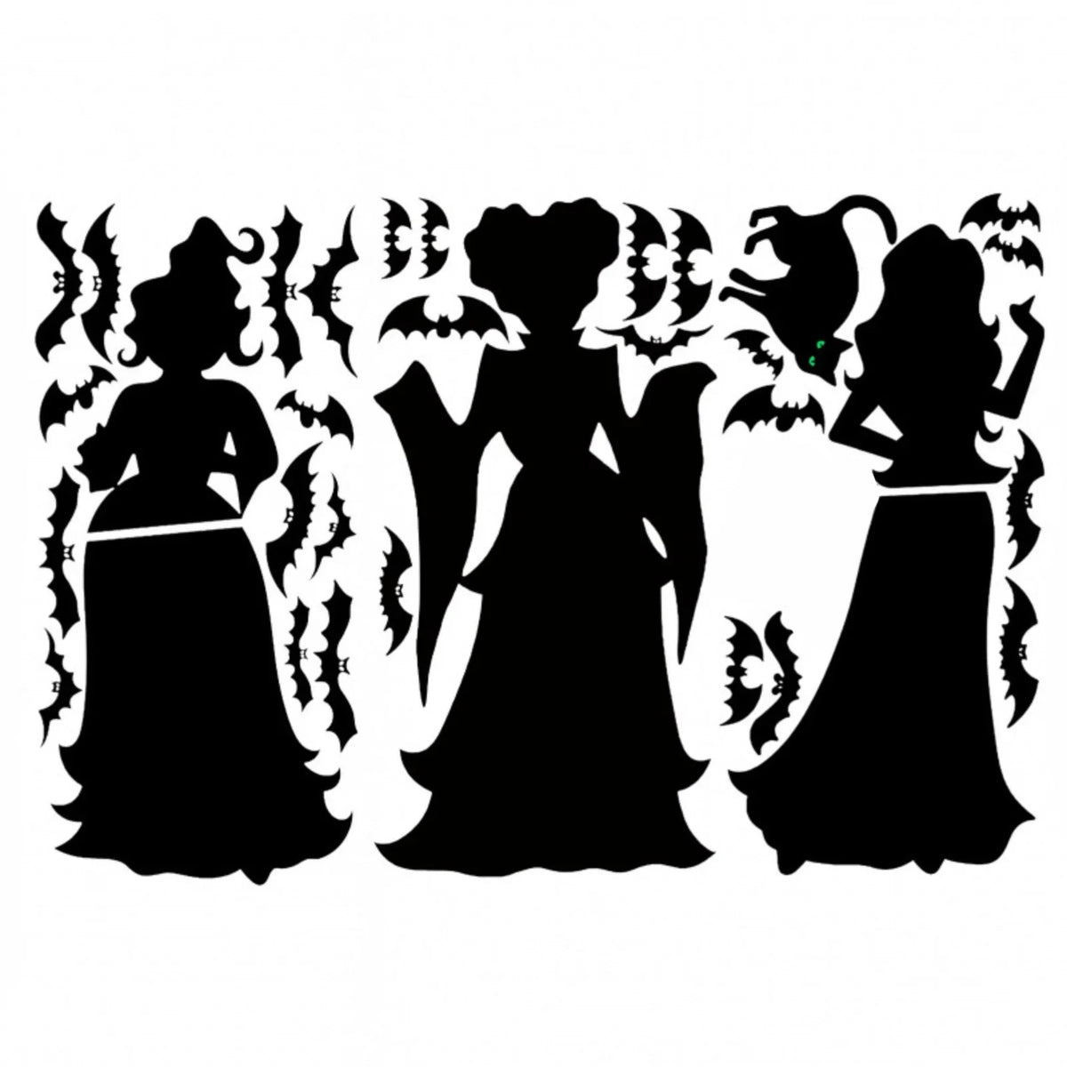 Halloween Dark Horror Atmosphere Decoration Wall Stickers Cartoon Witch Bat Home Living Room Glass Window Decoration
