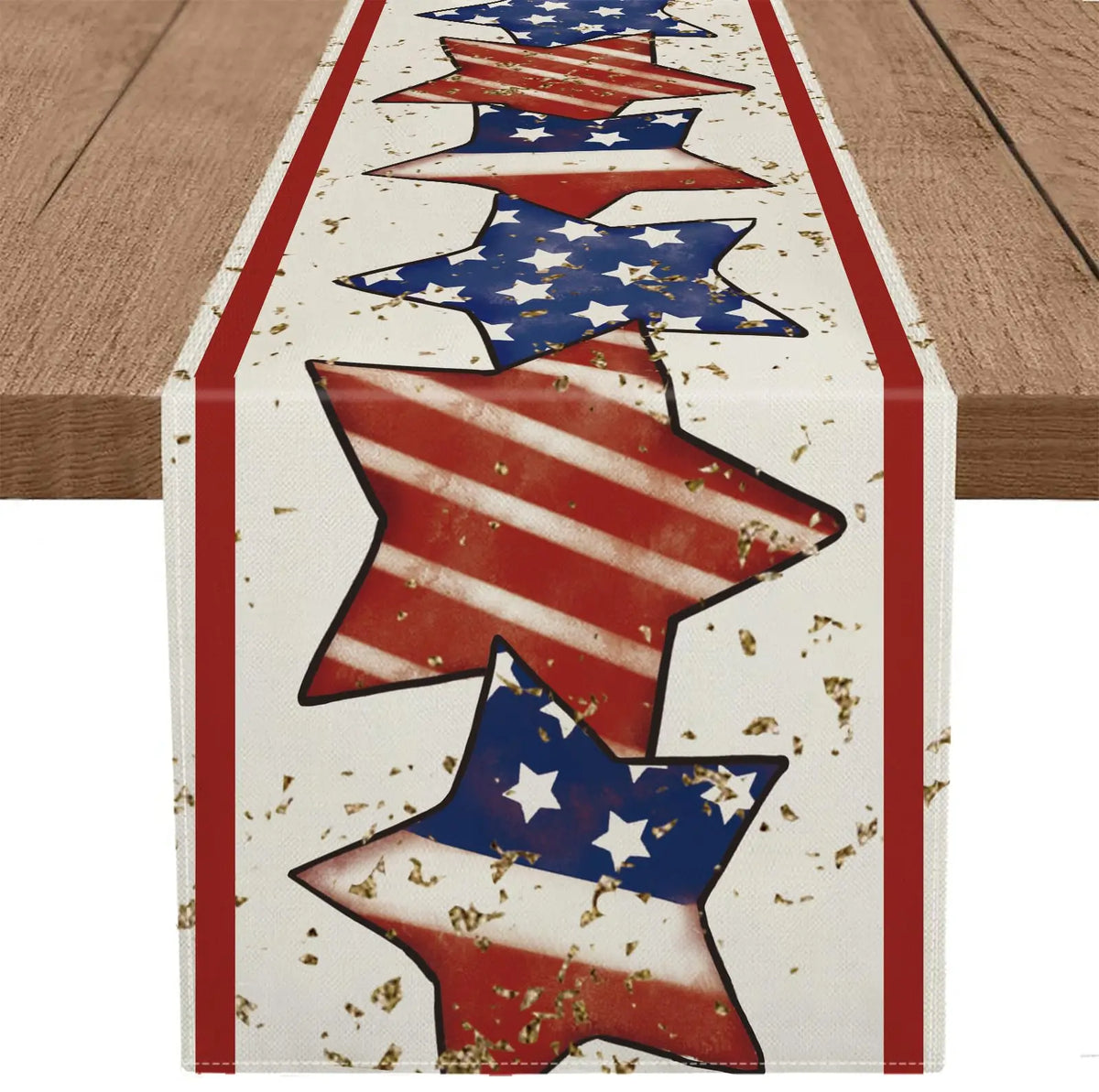 4th of July Table Runner America Flag Stars Stripe Patriotic Table Runner Memorial Day Independence Day Vintage Home Party Decor