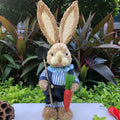 35cm Easter Straw Rabbit Woven Bunny Easter Decoration Sculpture Yard Party Home Easter Ornament Statuette Decoration