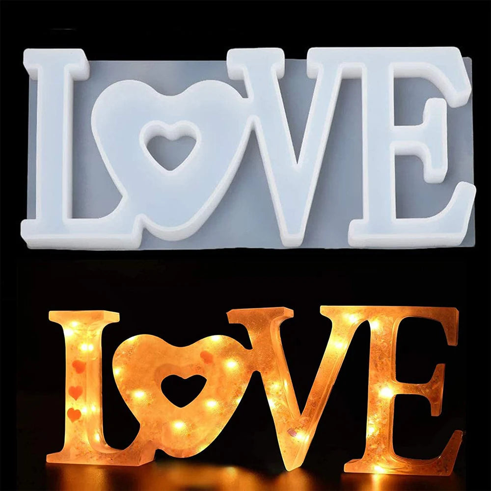 Valentine's Day Romantic Love Decorative Ornaments Mold High Quality Epoxy Resin Crafts Mold Handmade Gift Making Silicone Mould