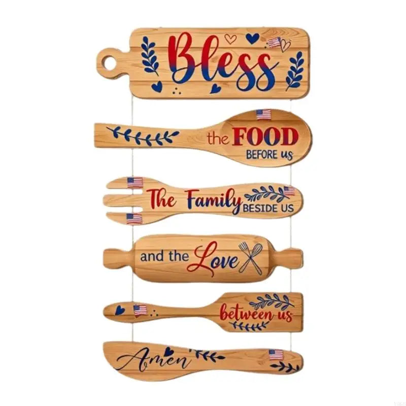 4Th of July Patriotics Welcome Sign Wooden Hanging Sign Kitchen Wall Door Decors Independence Day Memorial Day Wreaths Y5GB