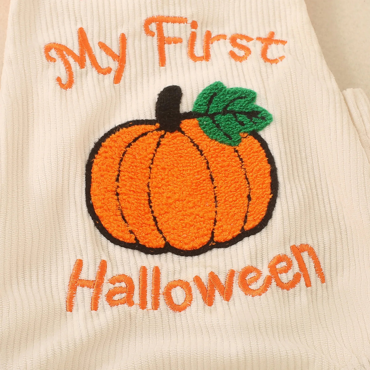 My First Halloween Baby Romper Corduroy Suspender Overalls Newborn Pumpkin Embroidery Bodysuit Infant Halloween Outfit