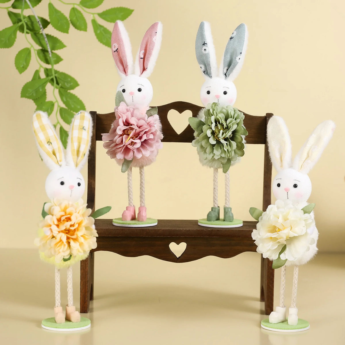 2026 New Easter Spring Birds Decor - Floral Arrangement, Easter Bunny Ornament, Tiered Tray Decorations, Tabletop Decor