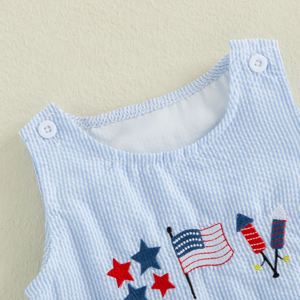 Citgeett Summer Independence Day Infant Baby Boys Striped Bodysuit 4th of July Star Flag Embroidery Sleeveless Jumpsuit Clothes
