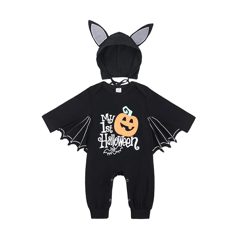 Baby Girls Boys Children Jumpsuit Halloween Pumpkin Costume Toddler Sleeveless Jumpsuit Newborn Autumn Winter Clothes