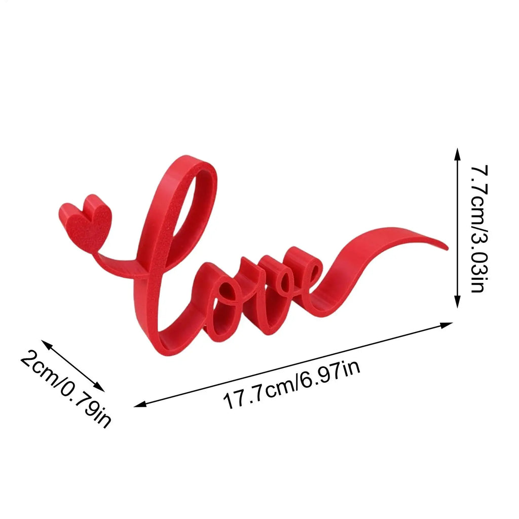 Love Letter Tabletop Decor Blocks Red Love Sign Centerpiece Romantic Home Decor For Home Bedroom Hotel Valentine Wedding Party