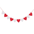 Felt Heart Garland Banner Valentines Decorations Red Pink White Heart Shaped Anniversary Wedding Birthday Party Decorations