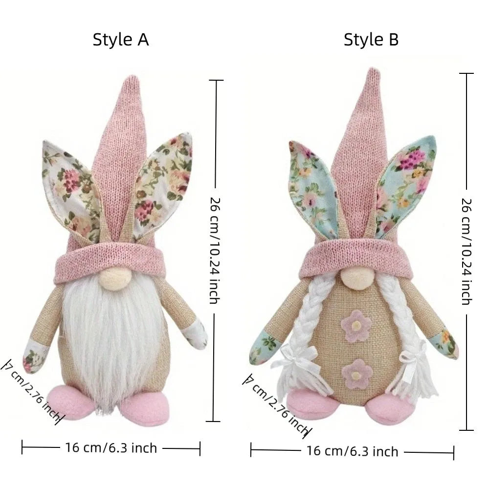 Cartoon Easter Bunny Gnome Spring Bunny Themed Faceless Design Gnome Faceless Plush Doll Polyester Easter Bunny Ornaments
