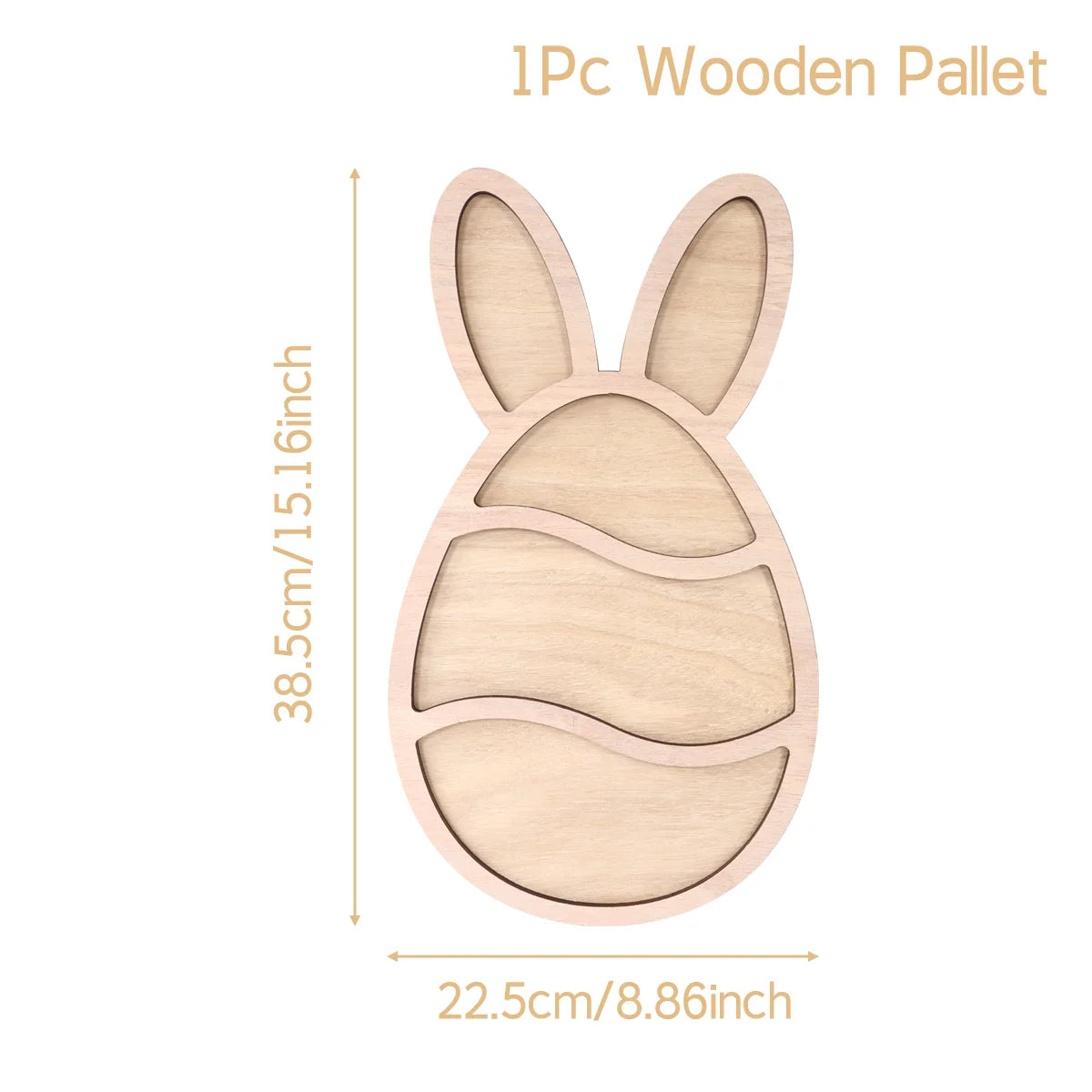 Easter Bunny Egg Wooden Tray Food Plate Fruit Serving Bread Display Wooden Spring Decor  Cake Decor Easter Supplies
