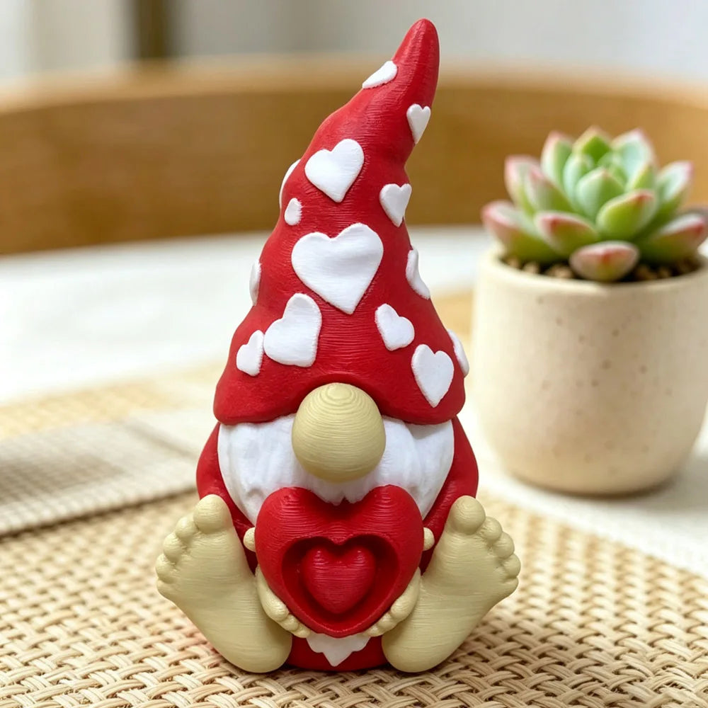 Romantic Valentine's Day Gnome Statue, Adorable Desktop Ornament, Car Ornament, Sculpture Ornaments, Bookshelf Garden Ornaments
