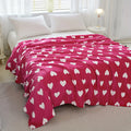 1pc Pink Heart Valentine's Day Flannel Throw Blanket 2D Soft Warm for Bedroom Living Room & Camping All Season