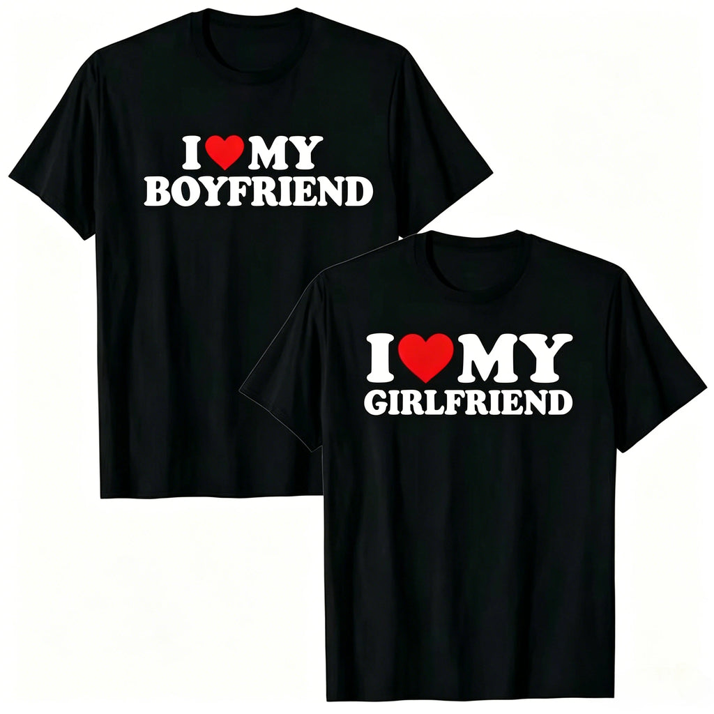 I Love My Girlfriend T Shirt I Heart My-Girlfriend TShirt GF T-Shirt Boyfriends Gifts Valentine's Day Costume Graphic Tee Tops