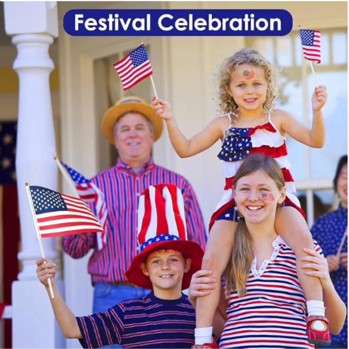 50pcs/20pcs American USA Flags on Sticks for 4th July Decorations, America Small Flags for Memorial Day Independence Day Decor
