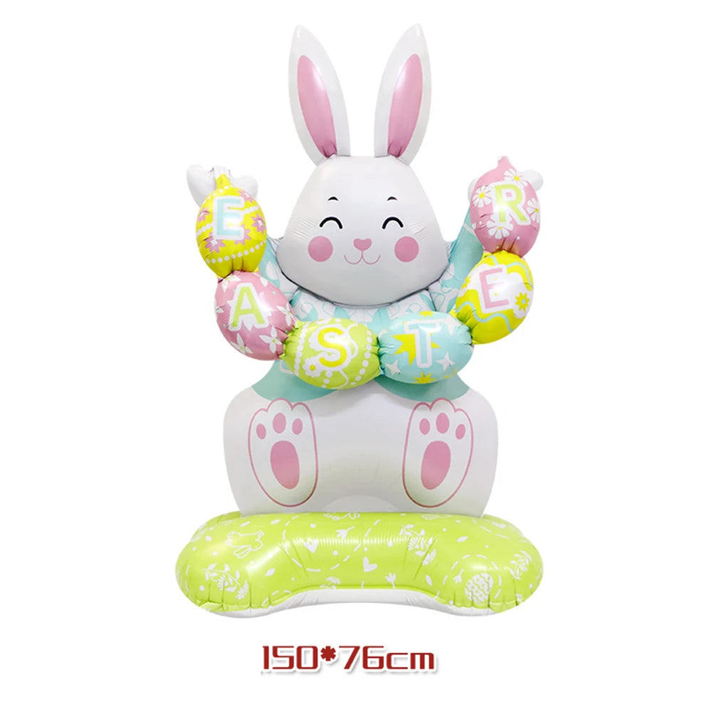 Easter Theme Disposable Tableware Cute Cartoon Bunny Rabbit Pattern Paper Plates Cups Napkins Kids Favor Easter Party Decoration