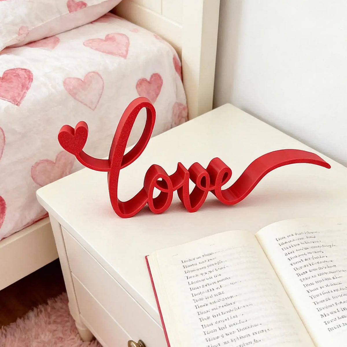 Love Letter Tabletop Decor Blocks Red Love Sign Centerpiece Romantic Home Decor For Home Bedroom Hotel Valentine Wedding Party