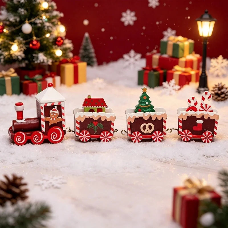 Christmas Train Decoration with Charming Painted Design Christmas Decorations Tabletop Display window display gifts