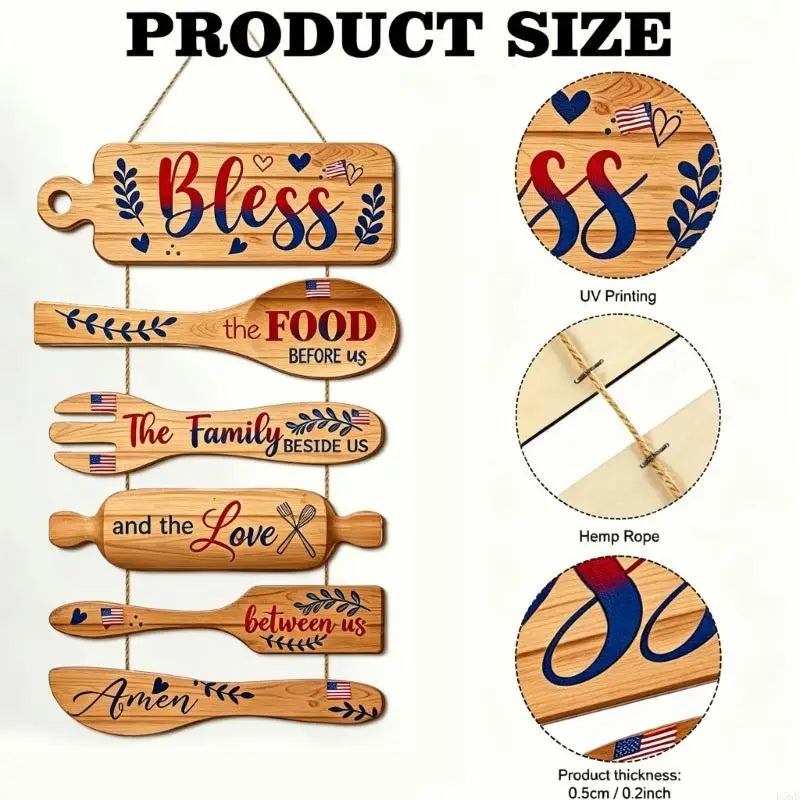 4Th of July Patriotics Welcome Sign Wooden Hanging Sign Kitchen Wall Door Decors Independence Day Memorial Day Wreaths Y5GB