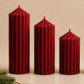 Christmas cylindrical aromatherapy candle set, wine red candle home decoration, Christmas candle center decoration