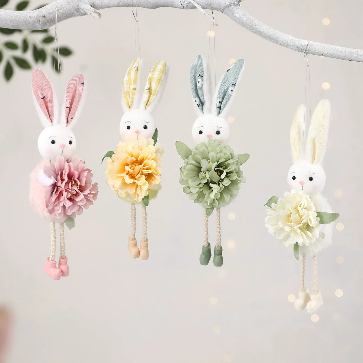 2026 New Easter Spring Birds Decor - Floral Arrangement, Easter Bunny Ornament, Tiered Tray Decorations, Tabletop Decor