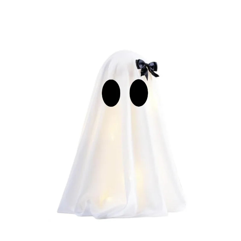 Halloween Ghost Decoration Glowing Desktop Ghost Standing Ornament Haunted Hanging Ghost Decor for Table Home Party Night Gift