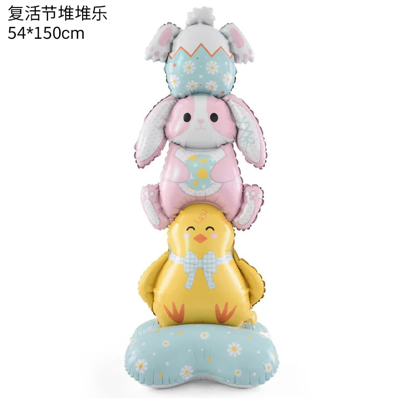 Standing Easter rabbit Chick eggs Balloon Easter bunny Balloon Easter Decoration balloon 2026 spring Easter Party Decor supplies