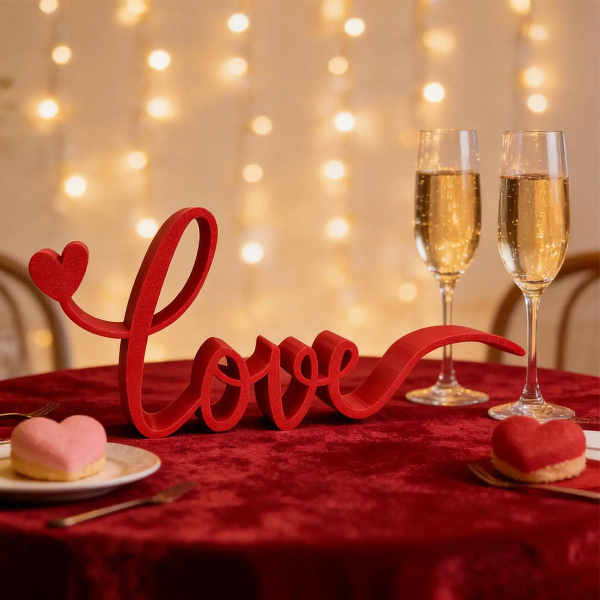 Love Letter Tabletop Decor Blocks Red Love Sign Centerpiece Romantic Home Decor For Home Bedroom Hotel Valentine Wedding Party