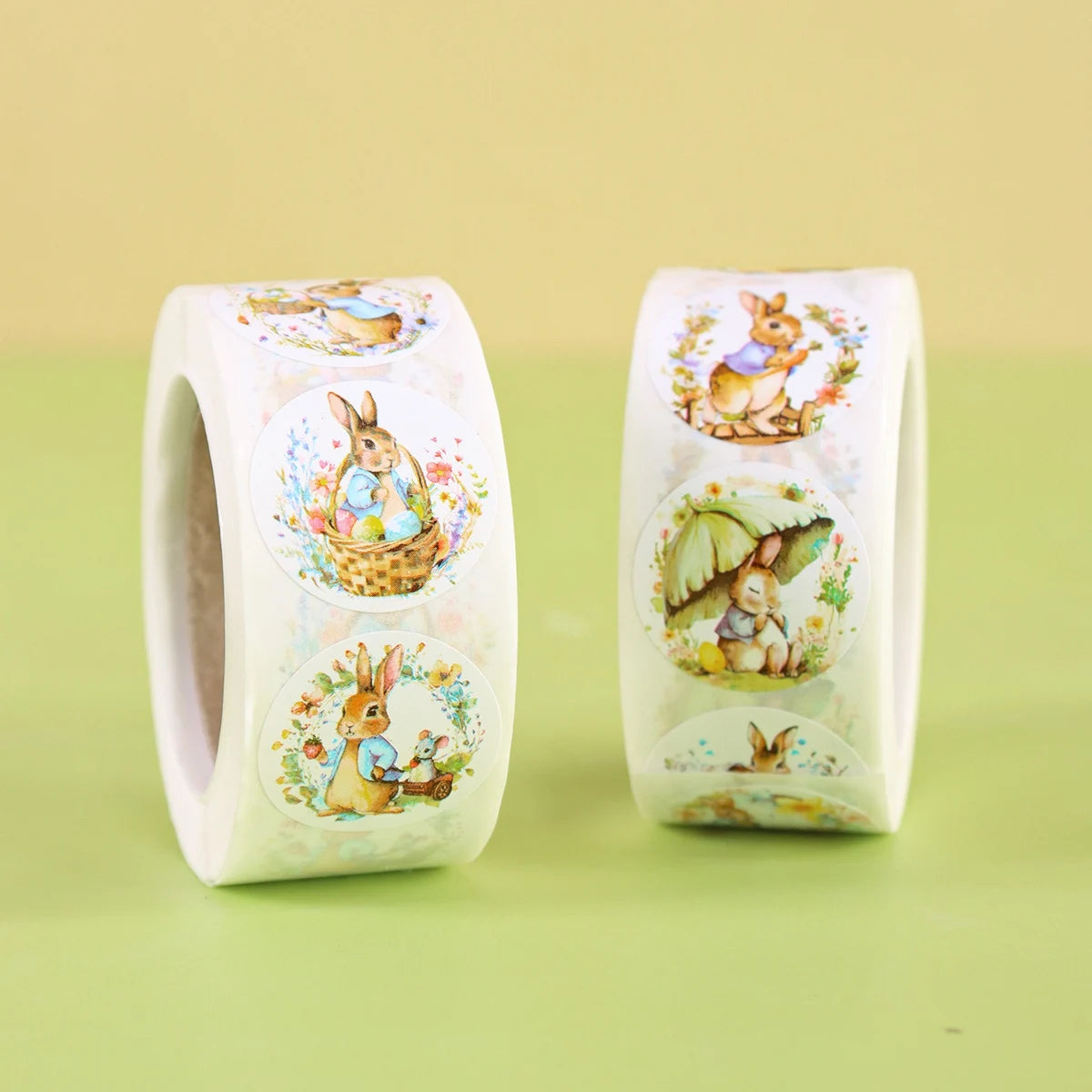 500pcs Easter Rabbits Round Stickers Cartoon Bunny Easter Egg Stickers Label Easter Party Envelope Gift Seal Sticker Label Decal