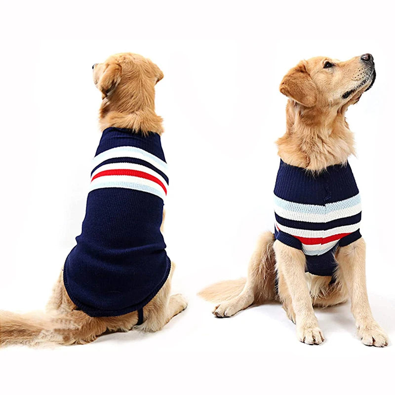 Christmas Dog Sweater Medium Large Dogs Reindeer Snowflake Knitted Sweater Xmas Holiday Pet Clothes Turtleneck Knitwear Pullover