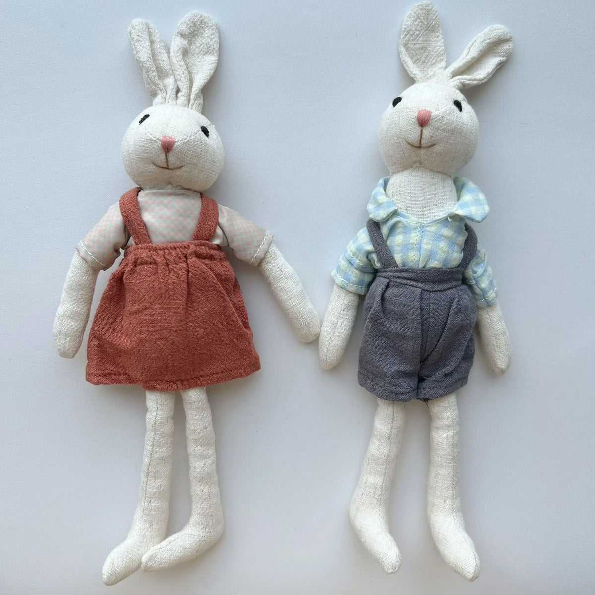 Handmade Linen Bunny Doll Montessori Role-Playing Fabric Animal Doll Nursery Decoration Children's Birthday Gift