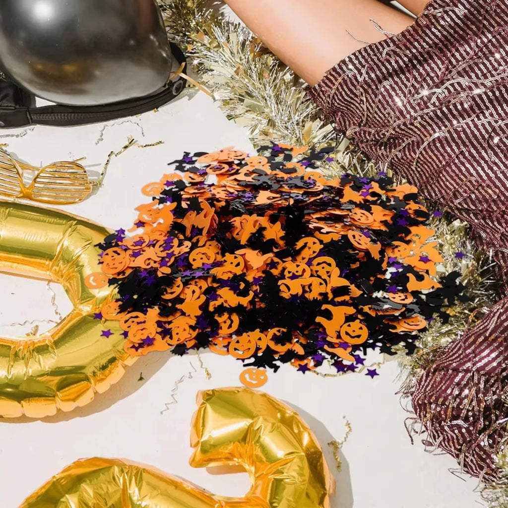Halloween Confetti Decorations Table Decorations Paper Glitter Decorations with Ghosts Pumpkins Spiders for Party Sup